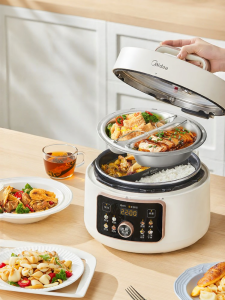 Midea | Intelligent Dual Compartment Small Home Pressure Cooker 3-in-1