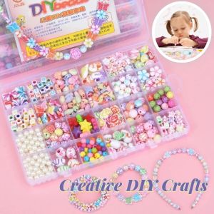 24 Grid DIY Jewelry Handmade Beads Toys Mix Color Necklace Making Kit Girl Bracelets Beads