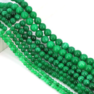 Natural Green Jade Stone Beads Round Gemstone Loose Bead for Jewelry Making DIY Bracelet Necklace Gems Materials 4/6/8/10/12mm