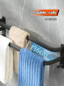 Ecoco Towel Hanging Holder Organizer for Bathroom Space Aluminum Towel Rack Drill-free Durable
