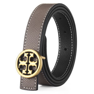 [2.4cm] athosline Tory Burch TB hai mặt Thắt lưng nữ có sẵn Hộp Quà Tặng Dây thắt lưng mỏng cho váy quần jean da thật vàng đính khóa quà Tặng Màu cà phê màu cam