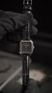Jam Tangan Wanita Christophe Arden CA 1003 LHLSSBA Black Dial Black Leather Strap
