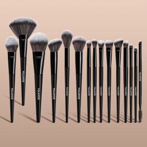 แปรงแต่งหน้า MAANGE 15 ชิ้น แปรงแต่งหน้าสำหรับใบหน้าและดวงตา ขนแปรงนุ่มพิเศษ สำหรับรองพื้น คอนซีลเลอร์ บลัชออน อายแชโดว์ แปรงคาบูกิ ชุดแปรงแต่งหน้า