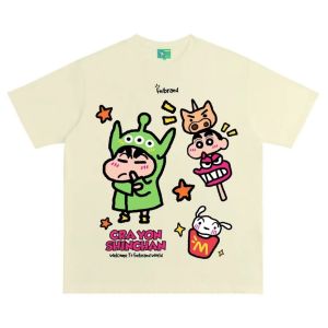 Áo Thun Cotton Phong Cách Nhật Bản Hoạt Hình Màu Sắc Mùa Hè Dáng Rộng Tay Ngắn in Hình Đồ Ăn Nướng Dành Cho Cả Nam Và Nữ