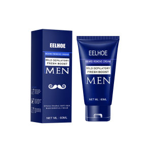 【Hot Sale】Eelhoe Men Hair Removal Cream Natural Mild Hair Removal Cream Facial Beard Hair Chest Hair Removal Instrument Beeswax Hair Removal Cream Hair Growth Inhibitor Natural Painless Permanent Depilatory Cream Skin Care Product（60ml）