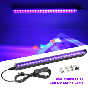 395-405nm Black Light LED UV Lamp Gel T5 Tube 5V USB Plug Ultraviolet Light LED Stage Blacklight UV LED Nail Lamp Parts Grow
