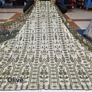BAHAN KAIN KEBAYA TILLE SABTO BORDIR PAYET STONE/BAHA MEWAH DAN MOTIF YG BAGUS (HARGA PER SETENGAH METER)