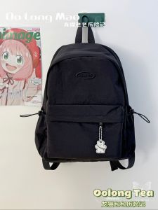 New Pure Color Versatile Backpack Casual Commuter Womens Style Lightweight Nylon Material Zipper Closure 15 Inch Laptop Capacity