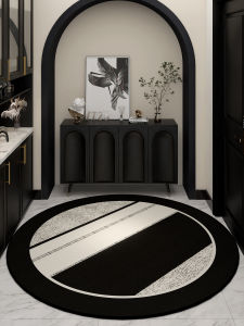 Entrance Door Mat round Living Room Anti-Slip Rug Home Use Doormat Simple Style Machine Washable Floor Carpet Entrance Way Mat