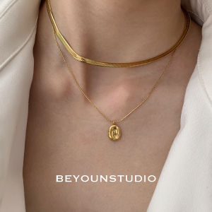 ZUORAN Fashionable Titanium Steel Gold Plated Snake Bone Chain Necklace Womens Stylish Layered Accessory Simple Elegant Design