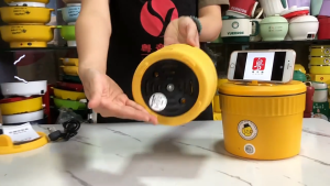 หม้อไฟฟ้า อเนกประสงค์ แบบนกเก่งสุภาพบุรุษ (มินิ) 18ซม. 15ลิตร ถาดไม่ติดสีดำ ฝาใส เหมาะ1-2ท่าน เหนื่อยน้อย ประหยัดพลังงา