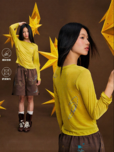JNXS | Airy Breathable Tencel Print Long Sleeve Tee