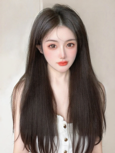 MENGSIQIAN | Long Straight Human Hair Wig Lace
