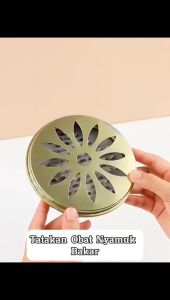 Set Tatakan Obat Nyamuk Bakar Dengan Tutup Stainless Steel / Mosquito Repellent Coaster / Alas Coil Obat Nyamuk Bakar Bentuk Bulat / Tempat Piring Pembasmi Hama Anti Karat / Wadah Pengusir Pembunuh Serangga Bergigi Gergaji Aman Super Ampuh - HOMIA