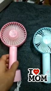 QUẠT MINI CẦM TAY TÍCH ĐIỆN 3 TỐC ĐỘ + PIN + CÁP SẠC + ĐẾ QUẠT -N9