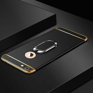 LANLIN สำหรับหัวเว่ย Y9 2019หัวเว่ย Y6 2018 โทรศัพท์กรณีหรูหรา3 In 1เคลือบอัลตร้าบางป้องกันรอยขีดข่วนกระแทก Electroplated กรอบฮาร์ดพีซีปกหลังสำหรับหัวเว่ย Y6 2018 กรณีที่มีแหวนยืน H Older