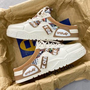 Mens Summer Outdoor Wear Anti-Slip Lazy One-Step Casual Board Shoes Soft Bottom No-Back Sports Sandals Comfortable Breathable