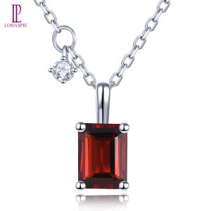 Lohaspie Jewelry Genuine 1.8 Carats Solid Sterling Silver 925 Pendant Natural Garnet Citrine Topaz Pendant Citrine Stone Original Pendant Women Fashion Pendant Silver 925 Jewelry