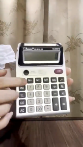 Kenko Electronic Calculator Dual Display with Money Detector Rapid Response-12 DigitsSilver Battery Operated (2 Size)