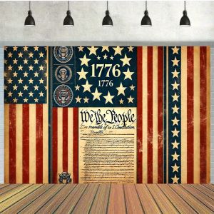 VIKAMA Retro American Tapestry Living Room Decoration 1776 Elements Independence Day Patriotic Theme Room Decoration