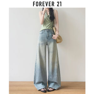 Forever 21 | Quần Jeans Cao Bụng Vintage Có Đá Kim Cương Mài Dạng Degradé