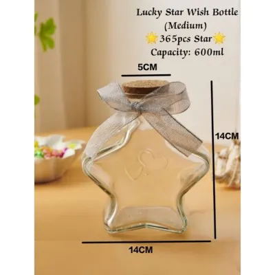 🌟 READY STOCK 🌟 Lucky Star Transparent GLASS Bottle Empty Bottle