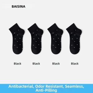 Baisina | Summer Thin Cotton Socks with Dots Sweet Breathable Anti-odor Ankle-high Socks