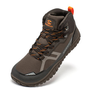 HOBIBEAR Mid Top Barefoot Shoes Mens Womens Wide Toe Hiking Boots Outdoor Non-Slip Trail-Running Shoes