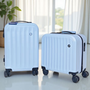 Durable Luggage Womens Mini 18 Inch Carry-On Suitcase Fashionable Trendy Polyester Inner Material ABS plus PC Material