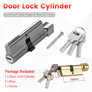 Vacaka Anti Theft Door Lock Cylinder Aluminum Alloy Single Open Lock Cylinder Bedroom Door Lock Cylinder with 3 Keys and Screw