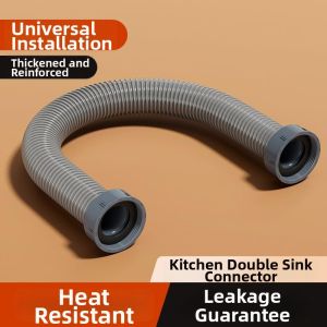 Dual Outlet Sink Drain Pipe Flexible Connection Hose