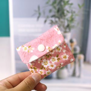 Japanese Style Mini Small Bag Button Small Bag 8*6.5cm Protection Mat Cosmetics Bag Gadget Cosmetics Bag Pure Cotton