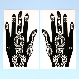 Temporary Tattoo Stencil Hand Henna DIY Body Art Sticker Template Wedding Tool Professional India Fashion Decal Flower Stencil