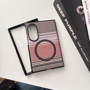 szhaiyu | Color Blocking Woven Texture Leather Case for Samsung Galaxy Z Fold 8 Ultra  ZFold 7 6 5 4 3 Fold8 for Magsafe Shockproof Cover