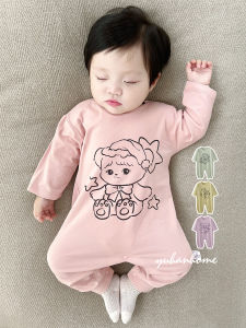 Baby Romper Suit Long Sleeve Thin Cotton Home Clothes Climbing Suit Harrys Korean Style Ins Sleepwear Baby Overall Clothes