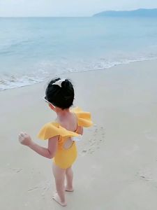 Bikini cho bé gái - Bộ đồ bơi đi tắm biển cho bé - Bộ đồ bơi bé gái tay cánh tiên nơ lưng cho bé từ 10kg đến 24kg