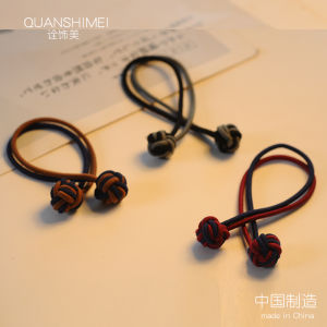 2022 ใหม่ Minimalist Handmade Double Ball ความยืดหยุ่นสูงหนังผมสไตล์ญี่ปุ่นและเกาหลีทนทานอุปกรณ์เสริมผม