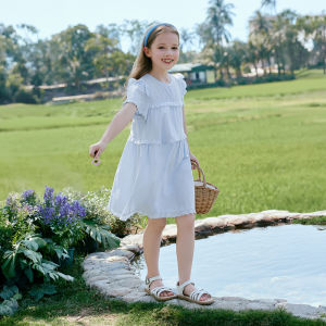 XIANGYING | Sweet Summer New Cotton Dress Blue