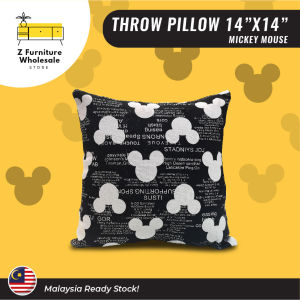 Mickey Mouse Inspired Black Throw Pillow | Washable Cover | Comfortable Huggable Pillow