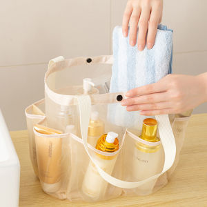 Large Capacity Mesh Cosmetic Bag Swimming Bag Bathing Bag Toiletry Bag Storage Basket Beach Bag Household Organizer
