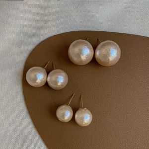 S925 Silver Needle Vintage French Mona Cotton Pearl Large Earrings Autumn Gentle Womens Fashion Jewelry Ear Decorations