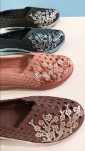 SandSo - Q200 PTY Shoes Sepatu Karet Rubber Wanita Perempuan Dewasa Slip On Slipper Slide Jelly Flat Teplek Slop Selop Empuk Lentur Anti Air Licin Casual Kasual Rumah Kamar Mandi Pantai Kerja Kantor Flip Flop Flipper Indoor Outdoor