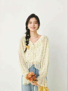 SEIFINI | Floral Ruffle Chiffon Maxi Dress