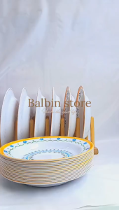 6 PCS PIRING MAKAN CEKUNG TEBAL MELAMINE MOTIF BATIK LIST MEWAH-PIRING MAKAN-PIRING SEAFOOD