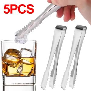 Stainless Steel Ice Tongs Coffee Sugar Cubes Clips Portable BBQ Meat Small Tong BBQ Bread Food Clamp Party Bar Kitchen Tools