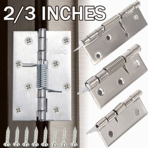 2/3/4 Inch Stainless Steel Cross Hinge Automatic Rebound Cabinet Door Hinge with Spring Suitable for Furniture Bookcase Window Cabinet Door Hardware Accessories