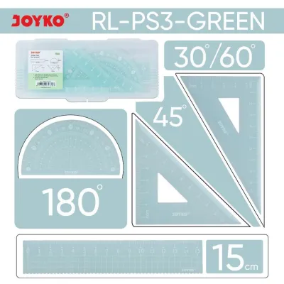 SET PENGGARIS PLASTIK JOYKO 4 IN 1 / SET RULER JOYKO RL-PS3