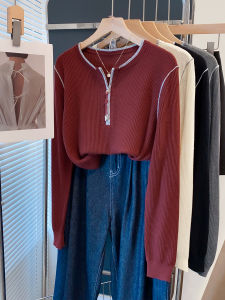 JIANDIYA | Zip Round Neck Sweater Autumn Winter New Loose Top