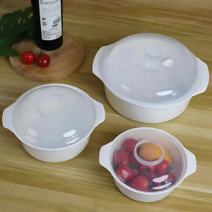 Microwave-safe Rice Steamer Plastic Round Dishware