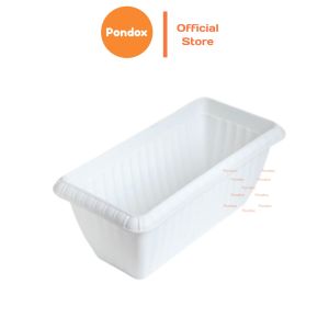Pondox Pot Bunga Persegi Panjang Modern Classie 36 Cm White Doff